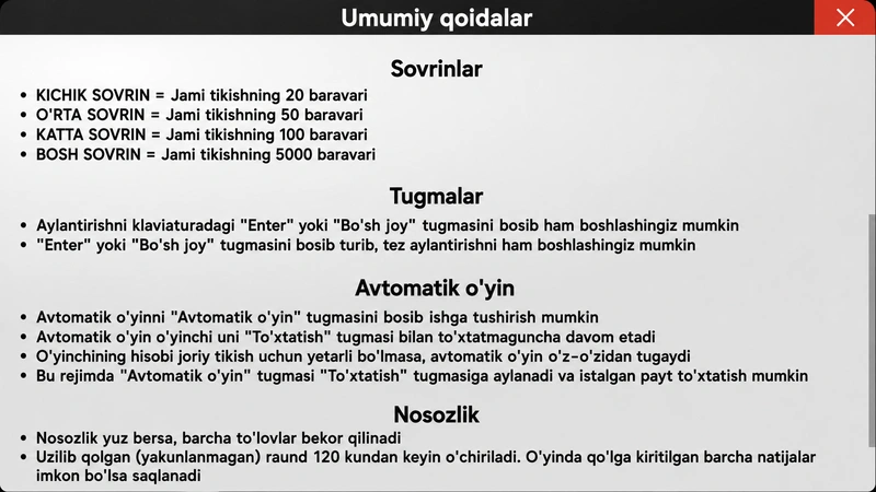 More Magic Apple Mini Minor Major va Grand jackpot qiymatlari